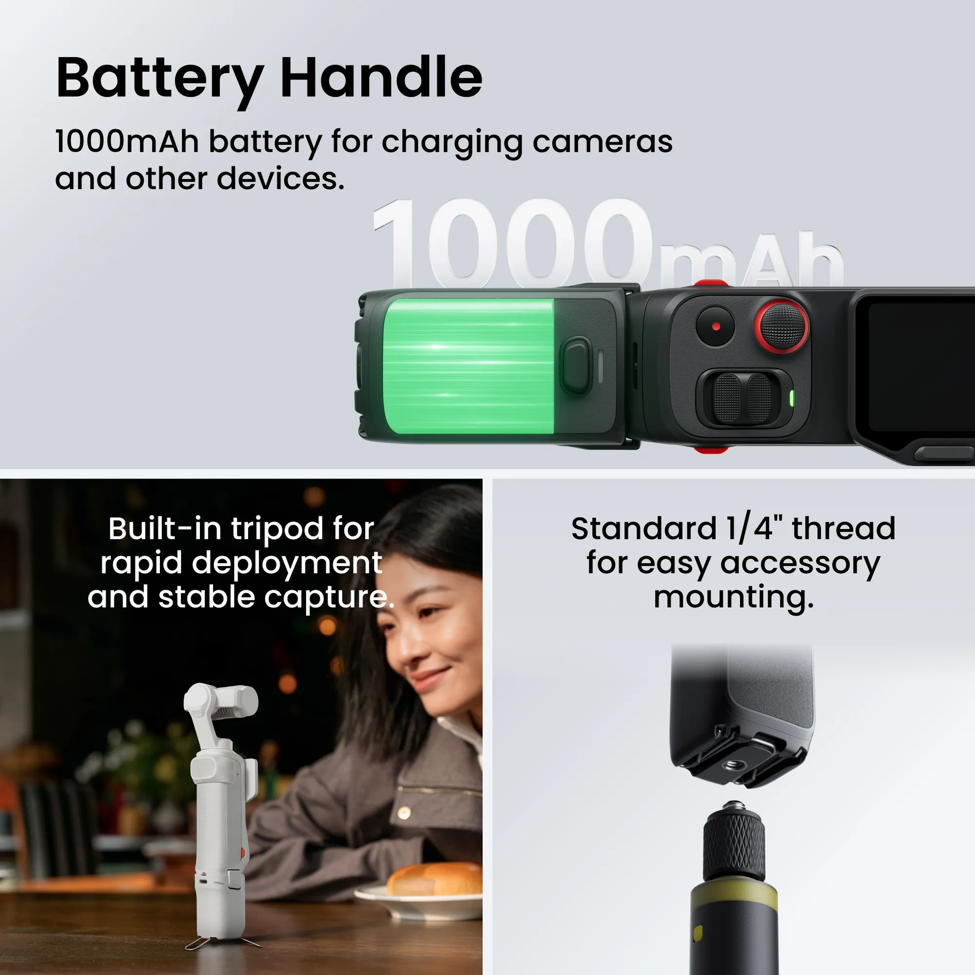 Insta360 Luna Ultra dual-lens 8K gimbal camera with superb low-light performance and a detachable touchscreen.