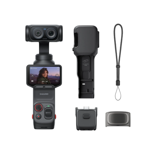 Insta360 Luna Ultra dual-lens 8K gimbal camera with superb low-light performance and a detachable touchscreen.