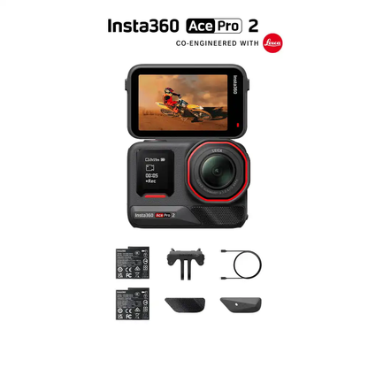 Insta360 Ace Pro 2 action camera 1/1.3" 8K sensor and Leica SUMMARIT lens 4K60fps Active HDR enhances dynamic range 2.5" Flip Touchscreen Ship From US Warehouse