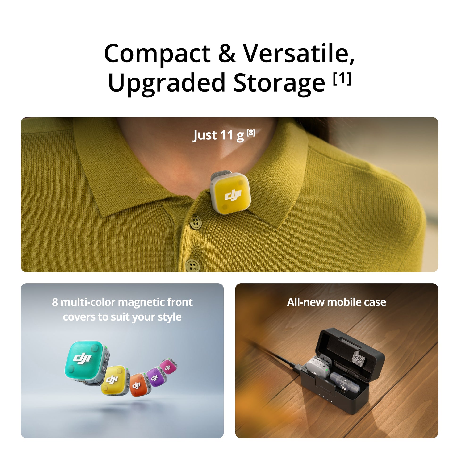 DJI Mic Mini 2 Lightweight & Versatile Compact Storage OsmoAudio Direct Connection