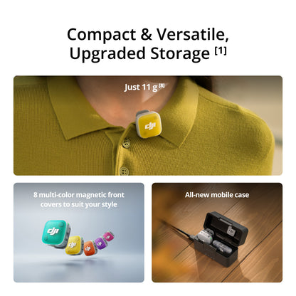 DJI Mic Mini 2 Lightweight & Versatile Compact Storage OsmoAudio Direct Connection