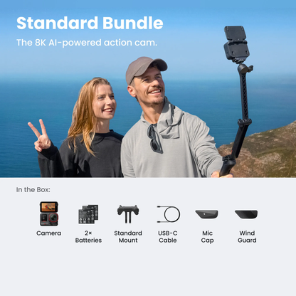 Insta360 Ace Pro 2 action camera 1/1.3" 8K sensor and Leica SUMMARIT lens 4K60fps Active HDR enhances dynamic range 2.5" Flip Touchscreen Ship From US Warehouse