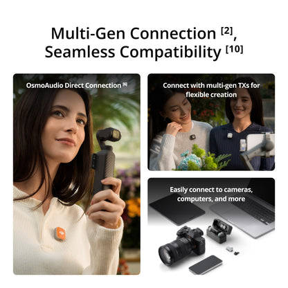 DJI Mic Mini 2 Lightweight & Versatile Compact Storage OsmoAudio Direct Connection