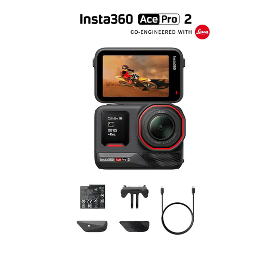 Insta360 Ace Pro 2 action camera 1/1.3" 8K sensor and Leica SUMMARIT lens 4K60fps Active HDR enhances dynamic range 2.5" Flip Touchscreen Ship From US Warehouse