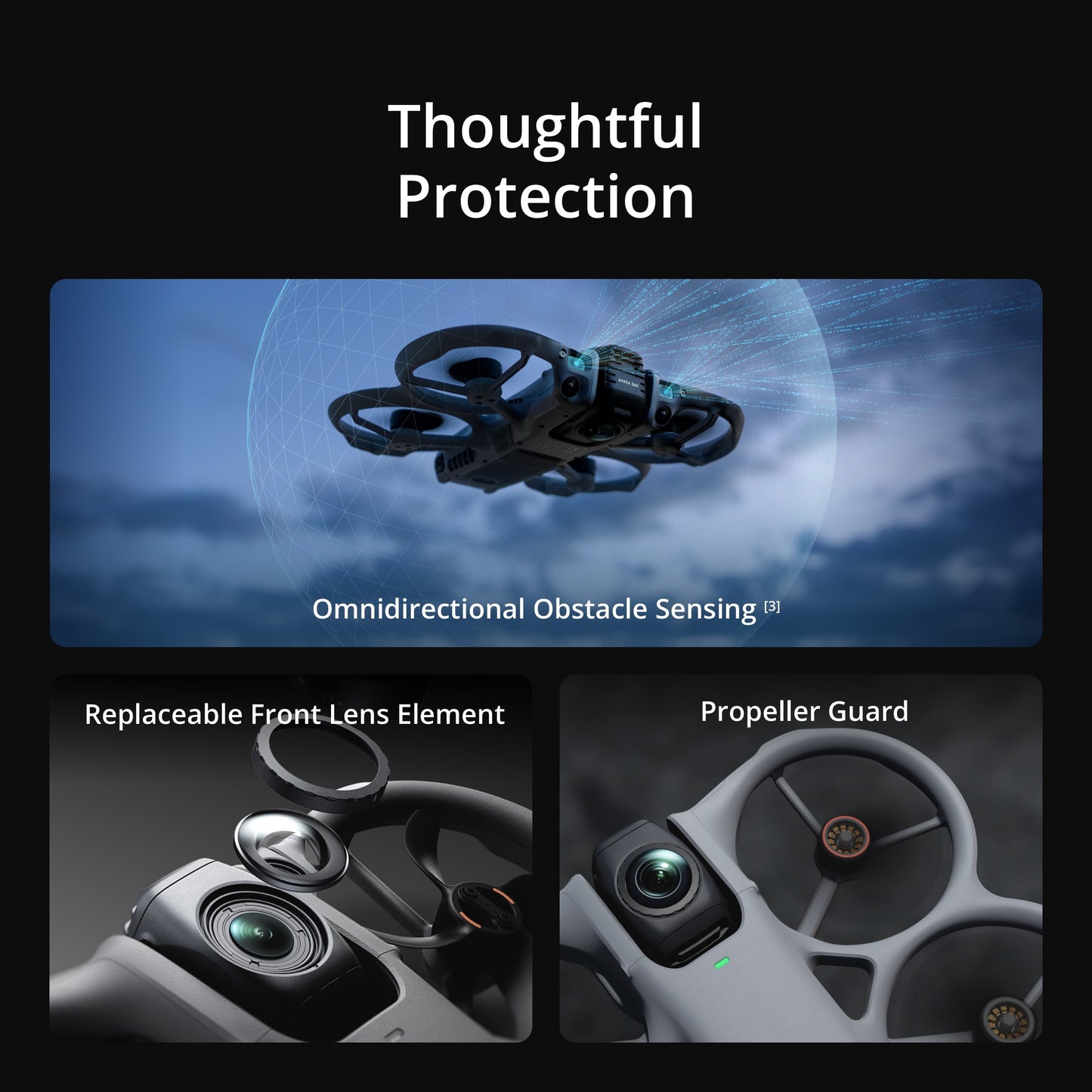 DJI Avata 360 drone Imagens de Referência de 1 Polegada Vídeo HDR 8K/60fps Transmissão de Vídeo Full HD O4+ Modos Duplos Flexíveis de 360° e Lente Única
