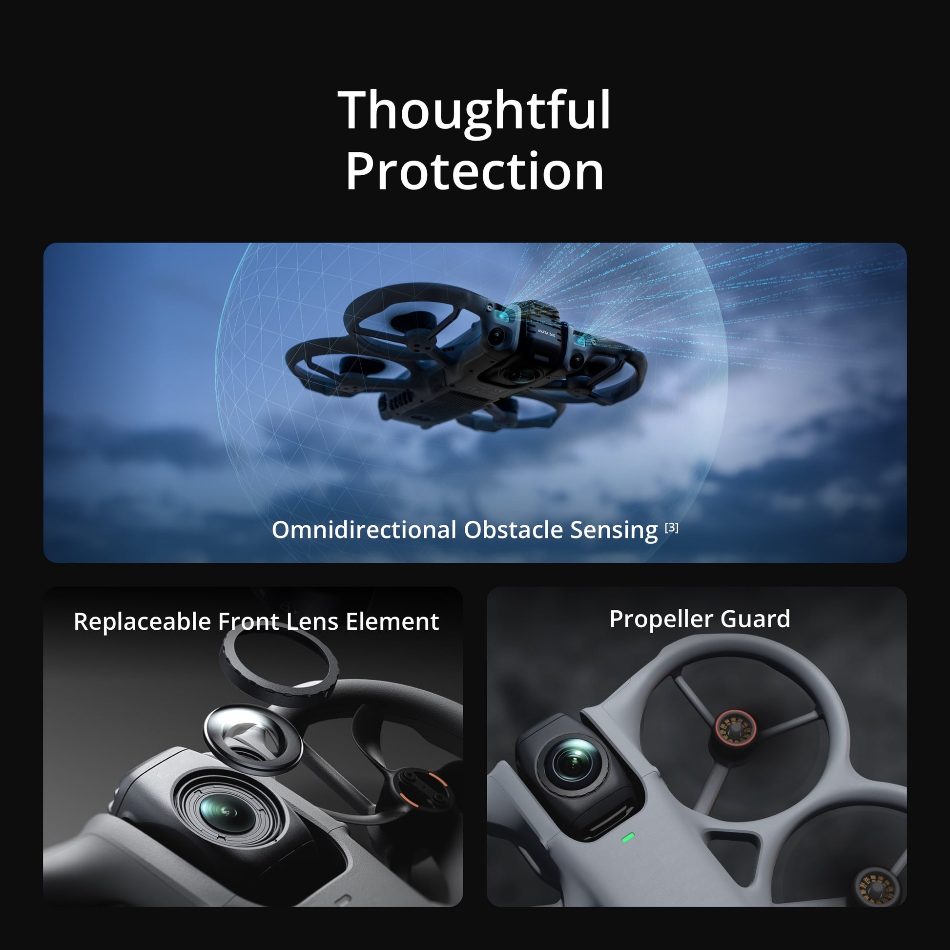 DJI Avata 360 drone Imagens de Referência de 1 Polegada Vídeo HDR 8K/60fps Transmissão de Vídeo Full HD O4+ Modos Duplos Flexíveis de 360° e Lente Única