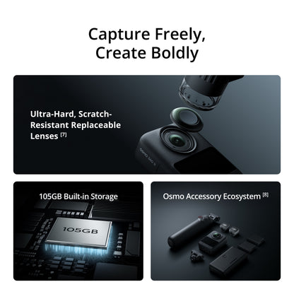 DJI Osmo 360 II action 360 camera 1-Inch 8K/60fps HDR 360° Imaging 105GB Built-in Storage AI SuperNight 2.0