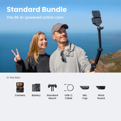 Insta360 Ace Pro 2 action camera 1/1.3" 8K sensor and Leica SUMMARIT lens 4K60fps Active HDR enhances dynamic range 2.5" Flip Touchscreen Ship From US Warehouse