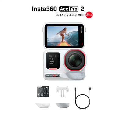 Insta360 Ace Pro 2 action camera 1/1.3" 8K sensor and Leica SUMMARIT lens 4K60fps Active HDR enhances dynamic range 2.5" Flip Touchscreen Ship From US Warehouse