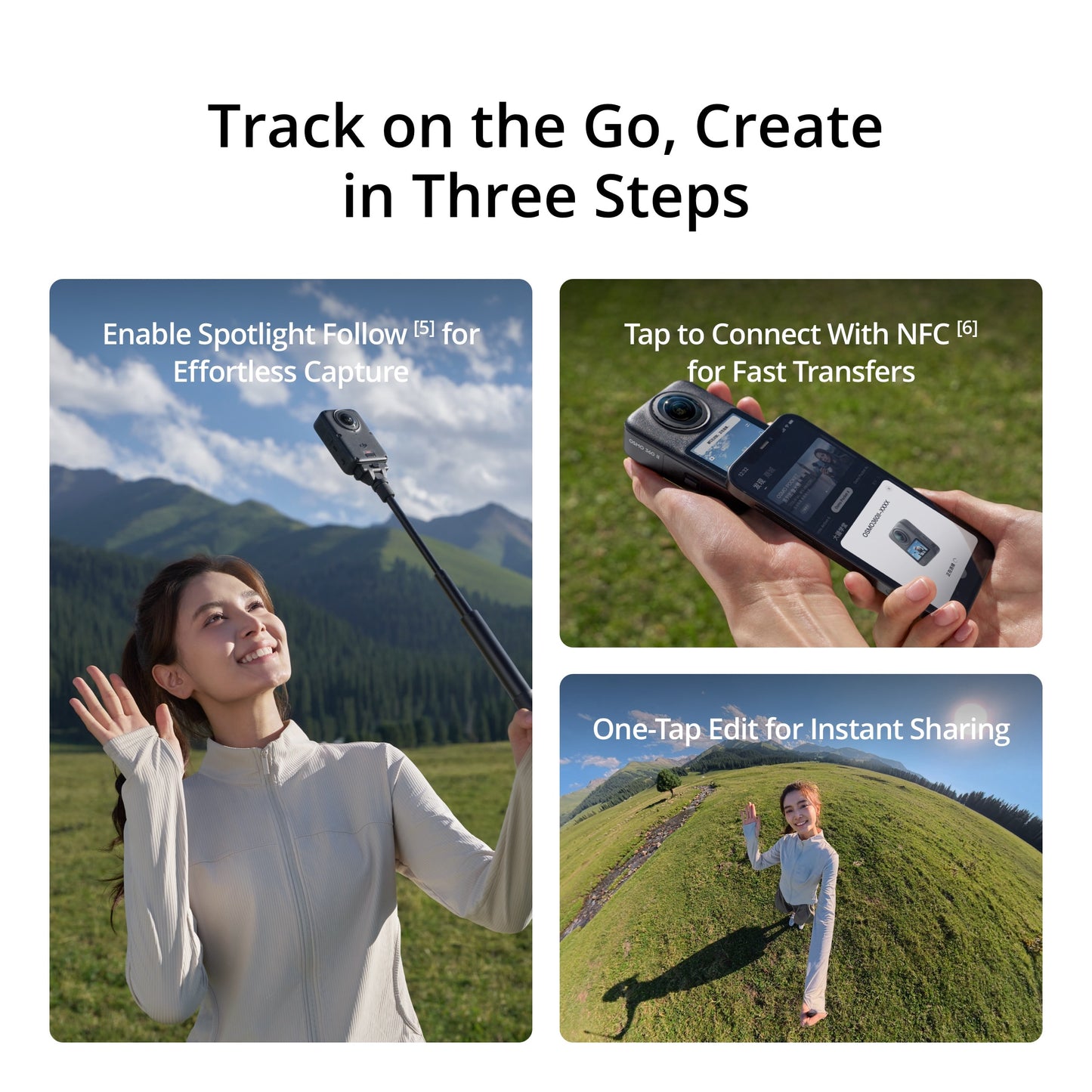 DJI Osmo 360 II action 360 camera 1-Inch 8K/60fps HDR 360° Imaging 105GB Built-in Storage AI SuperNight 2.0
