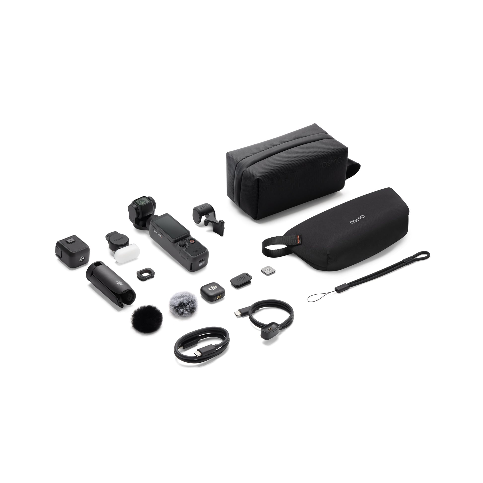 Câmera gimbal DJI Osmo Pocket 4 1" CMOS e 4K/240fps 107 GB de armazenamento integrado 14 pontos de faixa dinâmica Zoom de 2x sem perdas